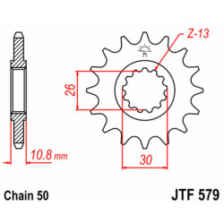 Piñón JT SPROCKETS acero estándar 579 - Paso 530 2