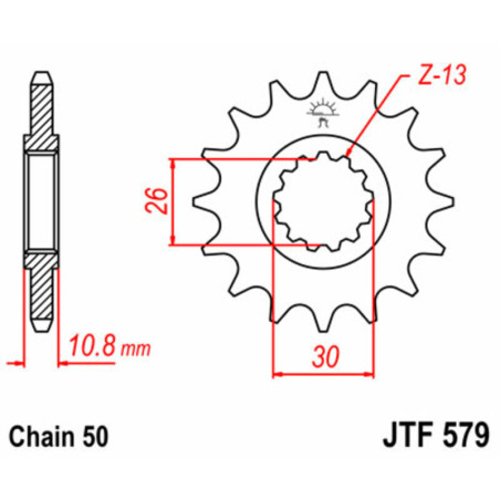 Piñón JT SPROCKETS acero estándar 579 - Paso 530