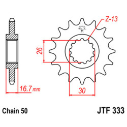 Piñón JT SPROCKETS acero estándar 333 - Paso 530