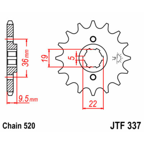 Piñon JT SPROCKETS acero 337 - 520