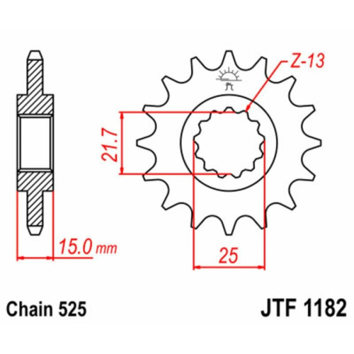 Kit cadena JT 525X1R (14-42-106)