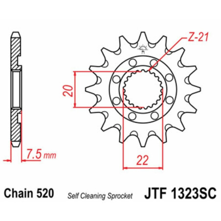 Kit cadena JT 520HDS (13-49-116)