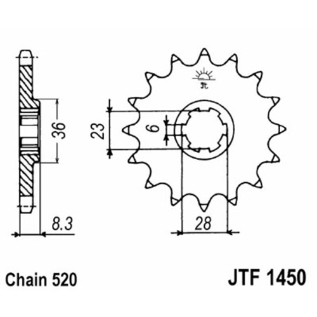 Kit cadena JT 520HDS (14-46-116)