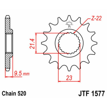 Kit cadena JT 520HDS (15-47-114)