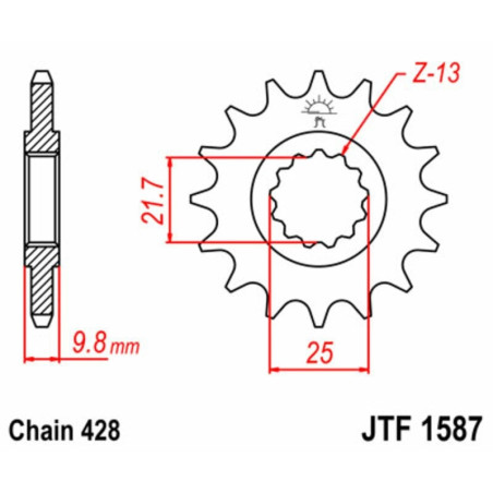 Kit cadena JT 428HDR (19-55-128)