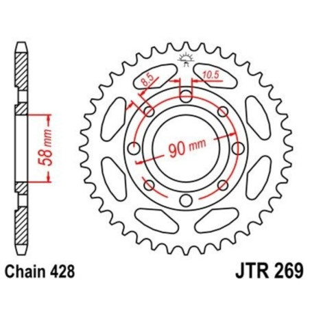 Kit cadena JT 428HDR (15-52-118)