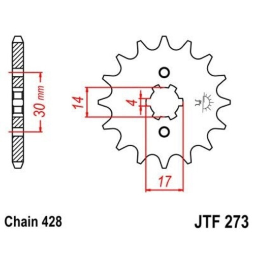 Kit cadena JT 428HDR (14-34-100)