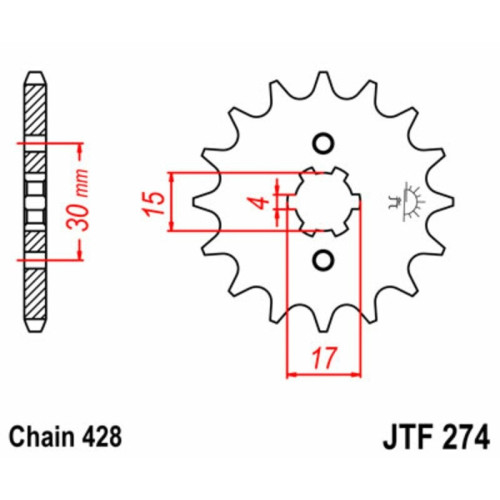 Kit cadena JT 428HDR (15-44-118)