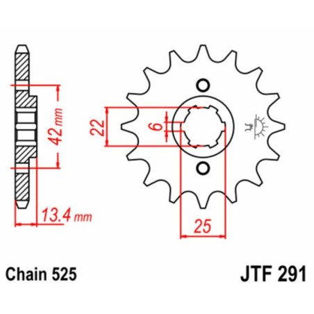 Kit cadena JT 525X1R (16-36-112)
