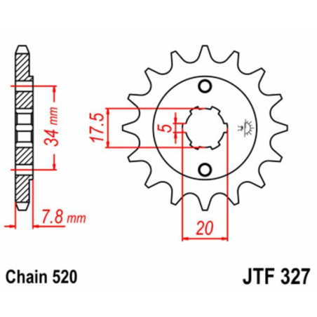 Kit cadena JT 520HDR (14-44-110)