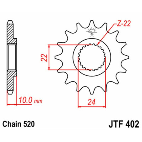 Kit cadena JT 520HDR (15-41-102)