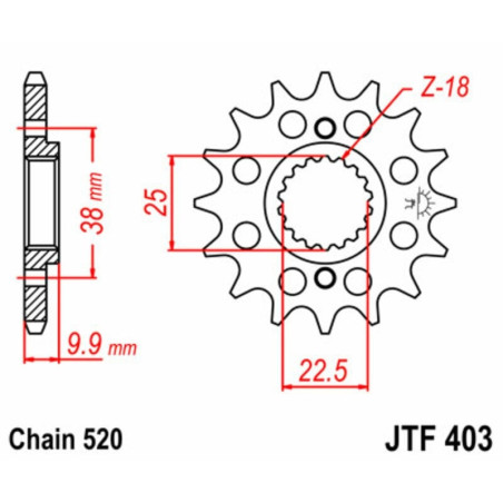 Kit cadena JT 520HDS (15-51-108)