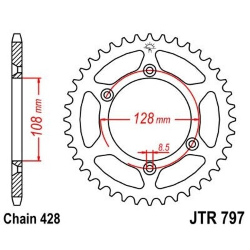 Kit cadena JT 428HDR (14-57-130)