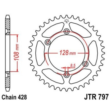 Kit cadena JT 428HDR (14-57-130)