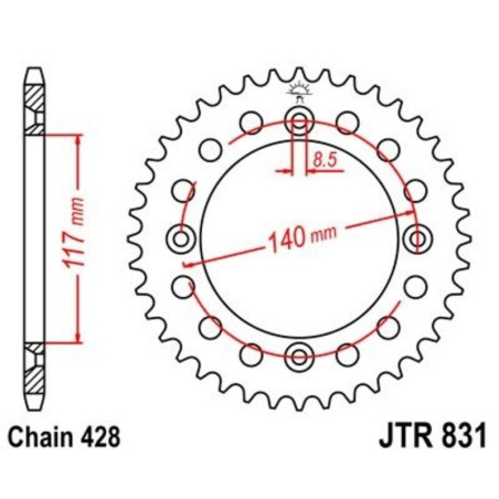 Kit cadena JT 428HDR (14-46-112)