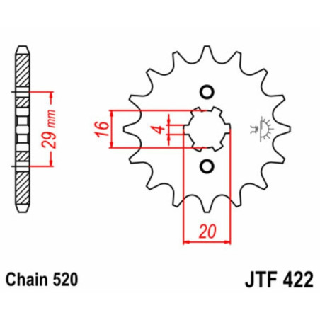 Kit cadena JT 520HDR (12-49-98)