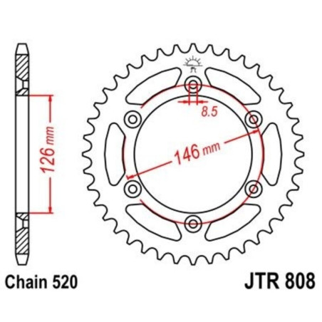 Kit cadena JT 520HDR (12-53-116)