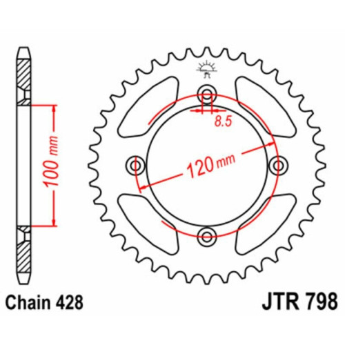 Kit cadena JT 428HDR (13-52-116)