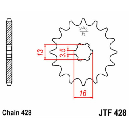 Kit cadena JT 428HDR (13-52-116)