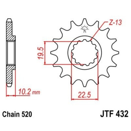 Kit cadena JT 520HDS (12-42-102)
