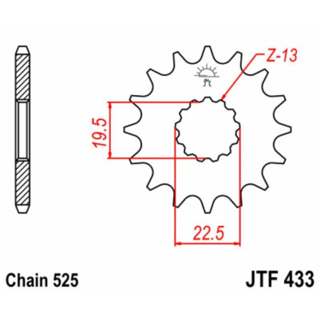 Kit cadena JT 525X1R (14-46-114)