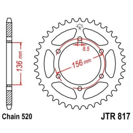Kit cadena JT 520X1R (15-46-114)