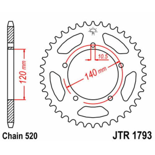 Kit cadena JT 520X1R (17-45-116)