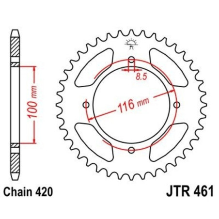 Kit cadena JT 420HDR (13-54-126)