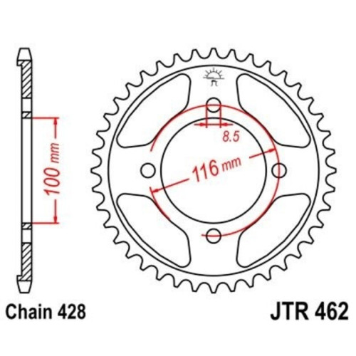 Kit cadena JT 428HDR (13-54-126) Conversion 428