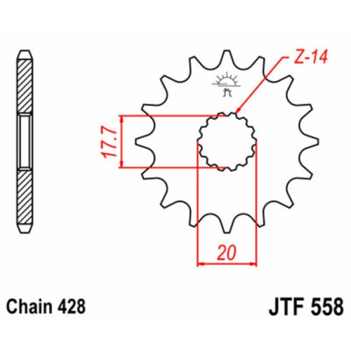 Kit cadena JT 428HDR (14-47-118)