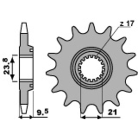 Piñón PBR acero estándar 2134 - 520