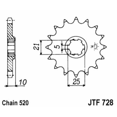 Kit cadena JT 520X1R (15-43-116)