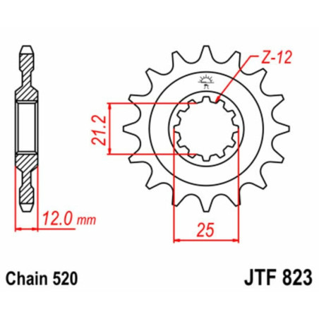 Kit cadena JT 520HDS (14-50-120)