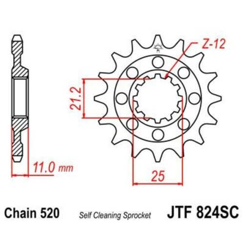 Kit cadena JT 520HDS (14-47-116)