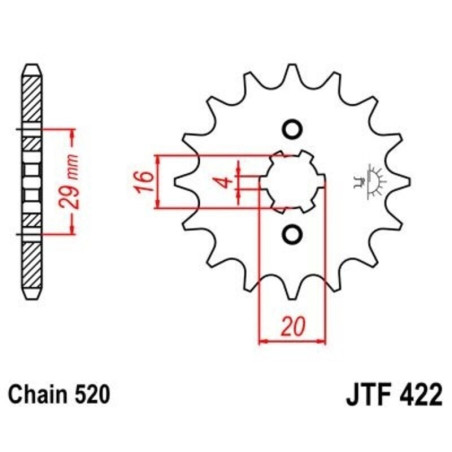 Kit cadena JT 520HDR (13-52-118)