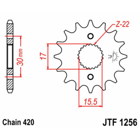 Kit cadena JT 420HDR (15-50-124)