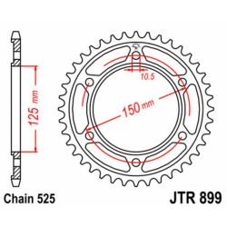 Kit cadena JT 525X1R (17-42-120) 2