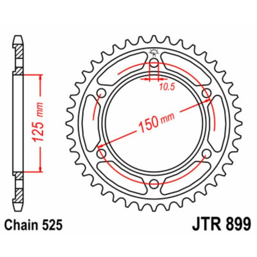Kit cadena JT 525X1R (17-42-120)