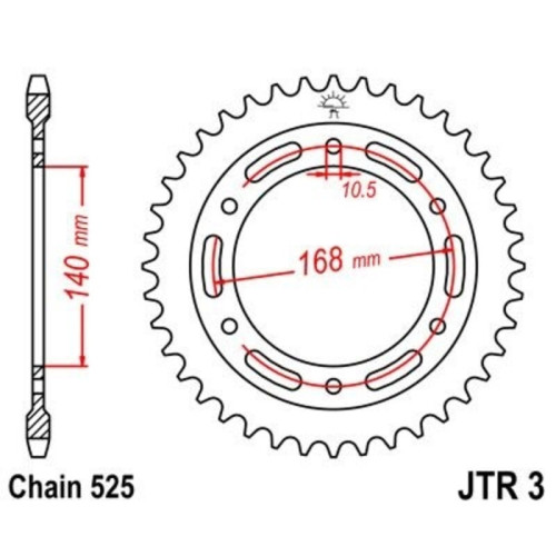 Kit cadena JT 525X1R (17-41-116)