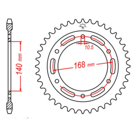 Kit cadena JT 525X1R (17-42-116) Piñon con goma reductora de ruido