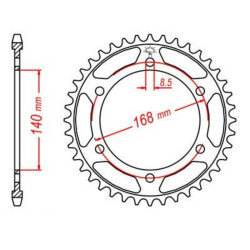 Kit cadena JT 525X1R (20-47-120) Pernos 10,5 mm 2