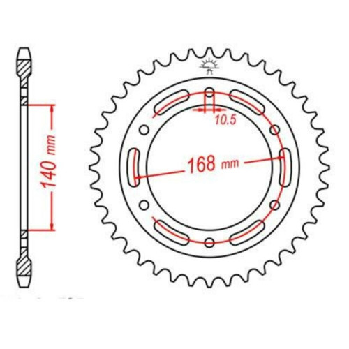 Kit cadena JT 525X1R (17-42-120) Pernos 8,5 mm , Piñon con goma reductora de ruido