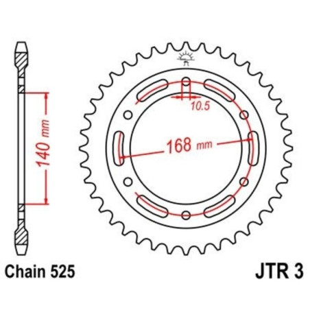 Kit cadena JT 525X1R (17-42-120)