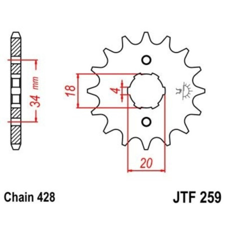 Kit cadena JT 428HDR (13-43-126)