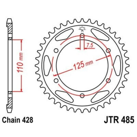 Kit cadena JT 428HDR (16-46-126)