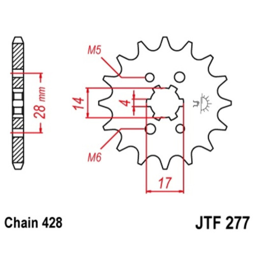 Kit cadena JT 428HDR (13-49-114)