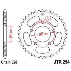 Kit cadena JT 520HDR (13-43-106) 2