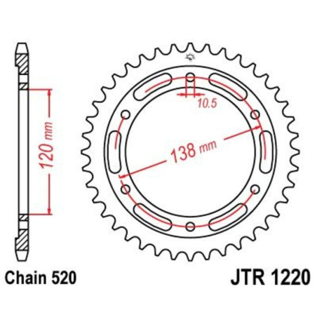 Kit cadena JT 520HDR (14-38-108)