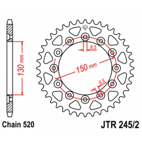Kit cadena JT 520HDR (15-40-096)