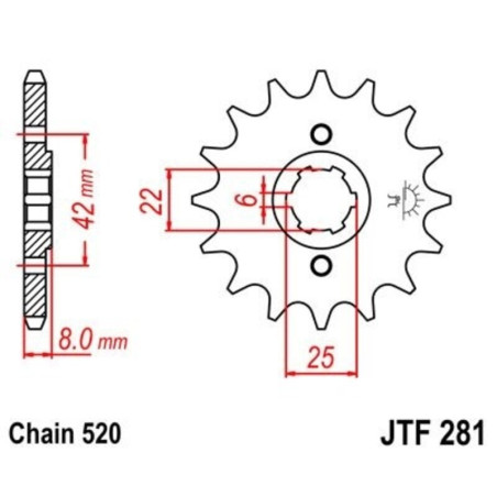 Kit cadena JT 520HDR (13-53-104)